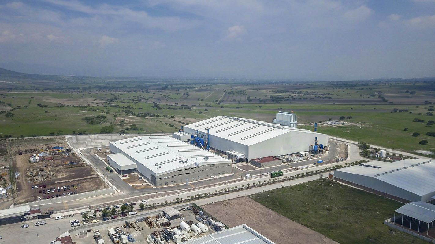 Vista aérea de un parque industrial en Hidalgo